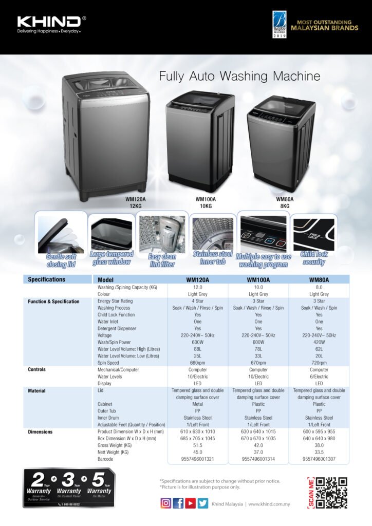 Khind Fully Automatic Washing Machine