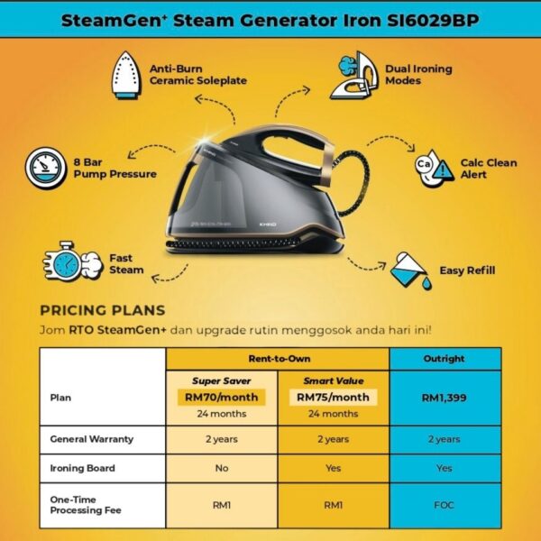 KHIND SteamGen+ Steam Generator Iron (SI6029BP) - Image 2